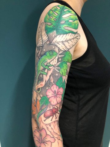 Anerkennungspreis Minerva Födermayr Tattoo Dschungel Sleeve